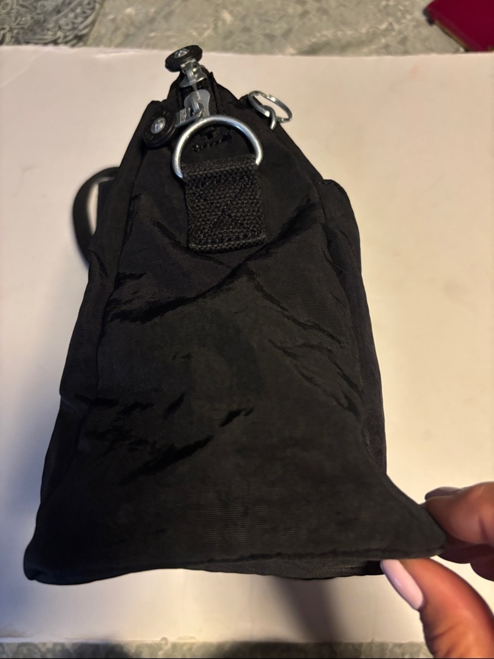KIPLING..THE “FELICITY”SHOULDER BAG…BLACK NYLON LEATHER HANDLES LOTS OF POCKETS - Picture 7 of 12
